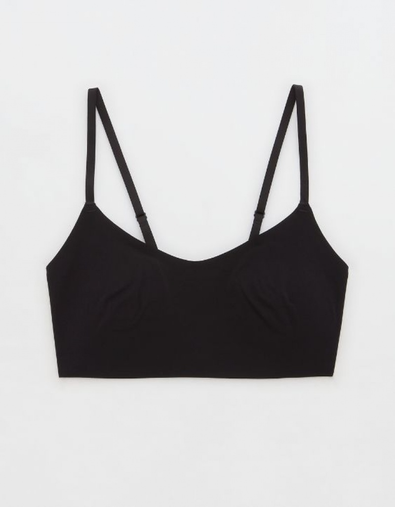 Aerie SMOOTHEZ Scooplette Bras Black | SRH-937582