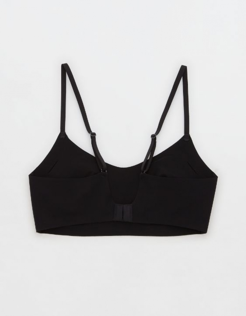 Aerie SMOOTHEZ Scooplette Bras Black | SRH-937582