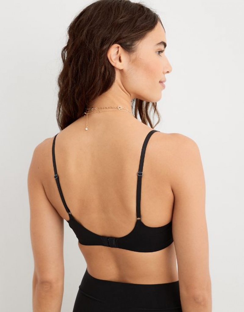 Aerie SMOOTHEZ Scooplette Bras Black | SRH-937582