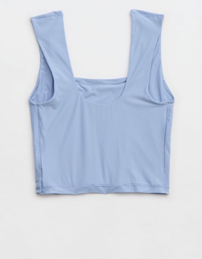 Aerie SMOOTHEZ Square Neck Cami Bras Blue | XUJ-390128