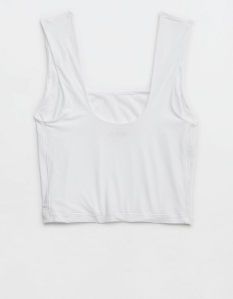 Aerie SMOOTHEZ Square Neck Cami Bras White | BFM-389740