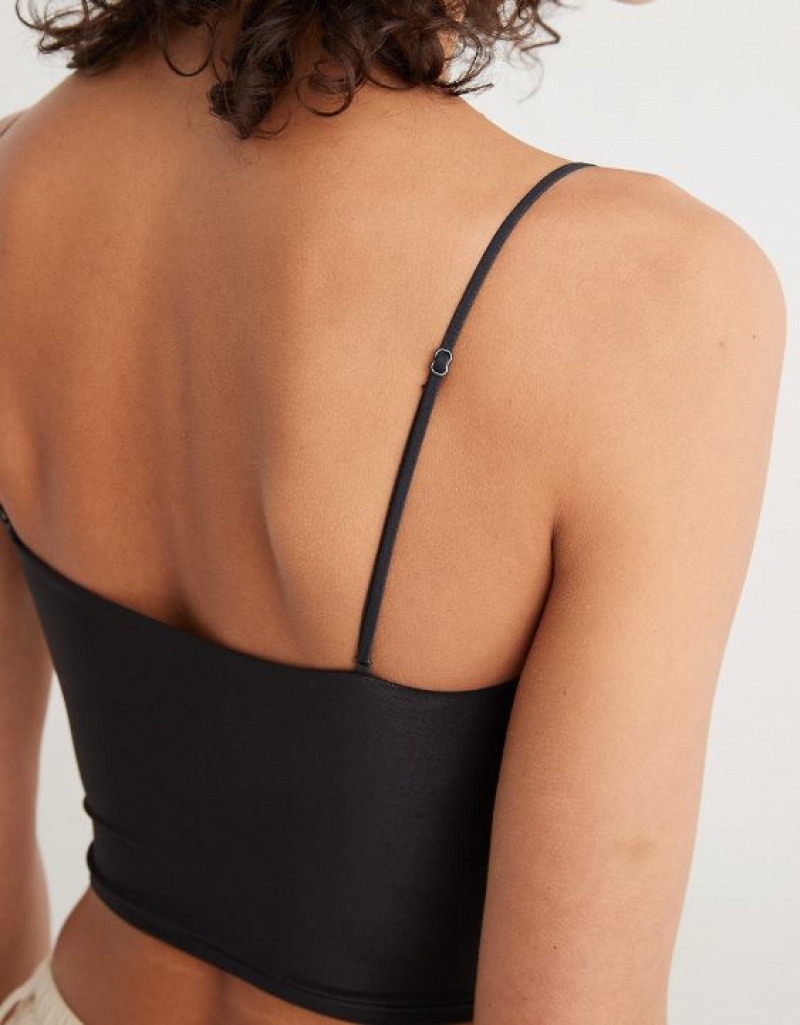 Aerie SMOOTHEZ Tank Cami Bras Black | GAN-687945