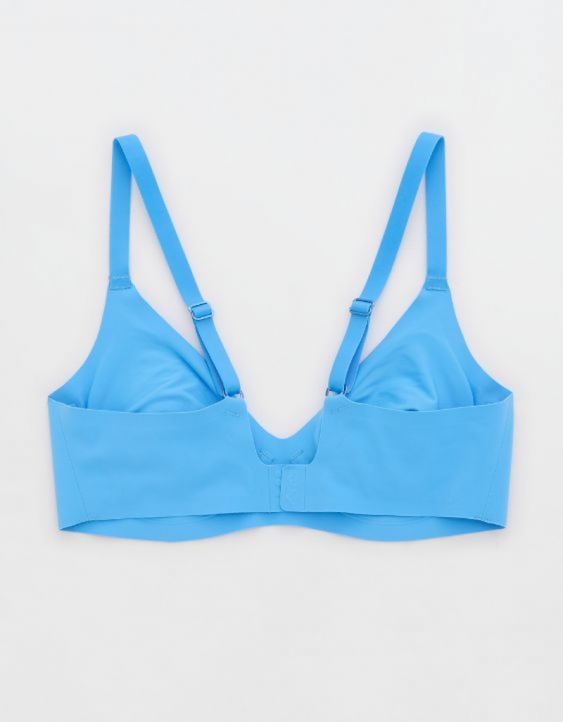 Aerie SMOOTHEZ Unlined Bras Blue | QOZ-764083