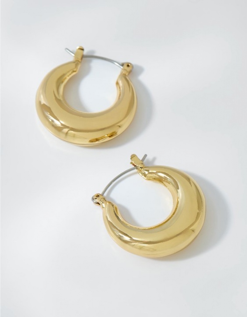 Aerie Scoop Drop Hoop Jewelry Gold | QKG-320619