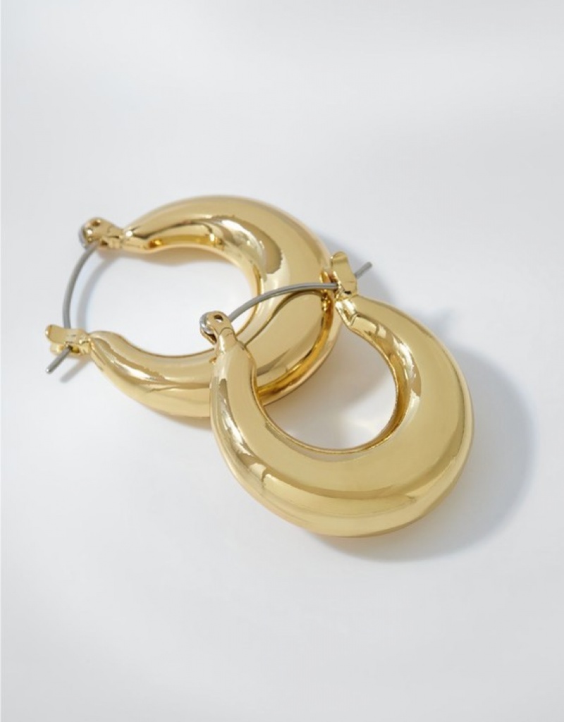 Aerie Scoop Drop Hoop Jewelry Gold | QKG-320619