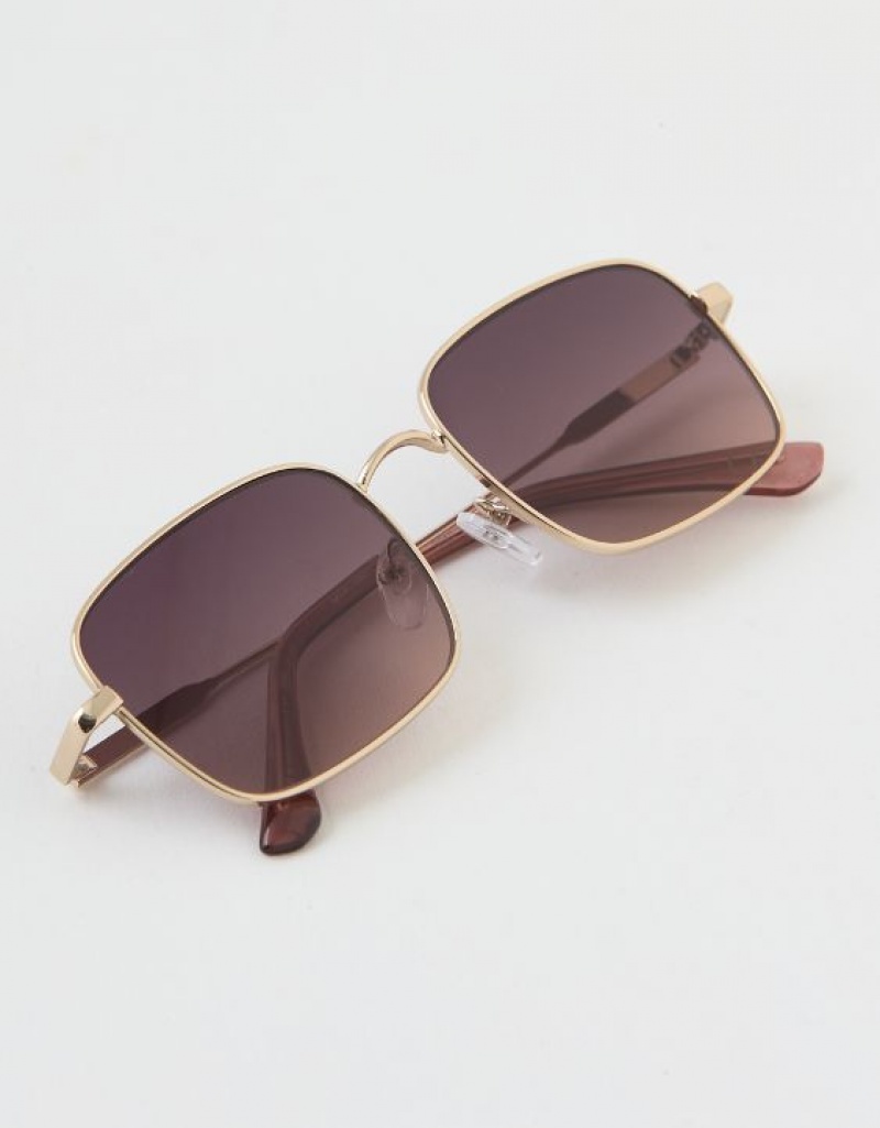 Aerie Seize the Day Sunglasses Gold | WNM-154692