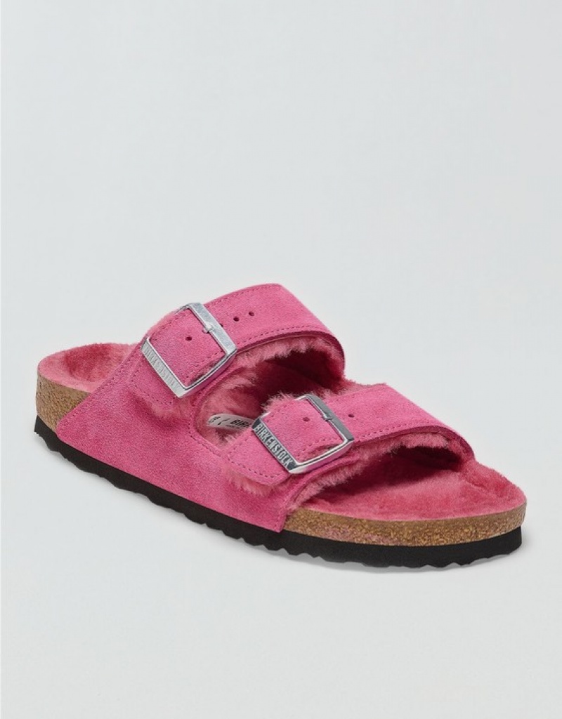 Aerie Shearling Arizona Sandals Pink | ANR-130694