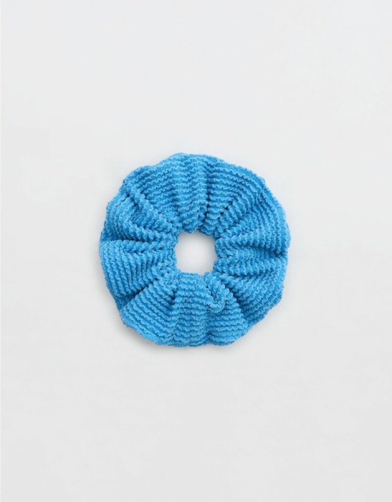 Aerie Shine Crinkle Swim Hair Accessories Blue | OFG-284670