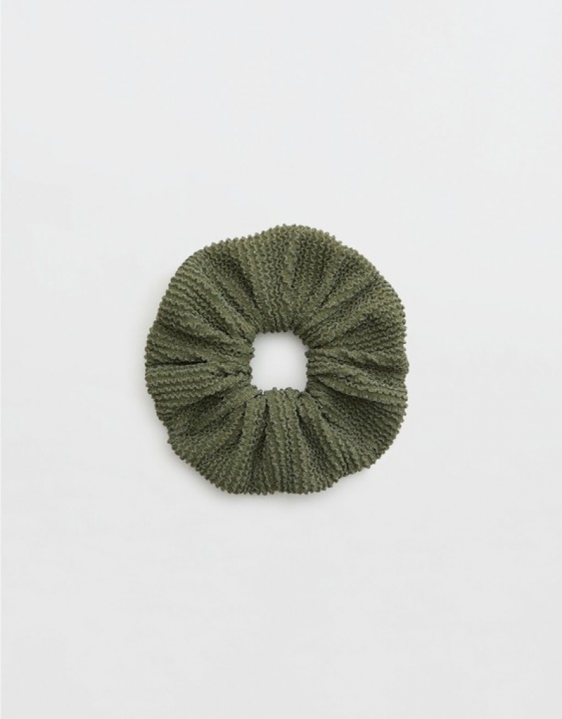 Aerie Shine Crinkle Swim Hair Accessories Olive | SWZ-340197