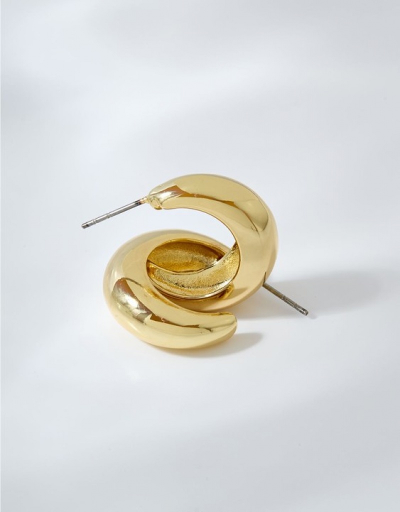 Aerie Shiny Gold Hoop Jewelry Gold | LWY-517629