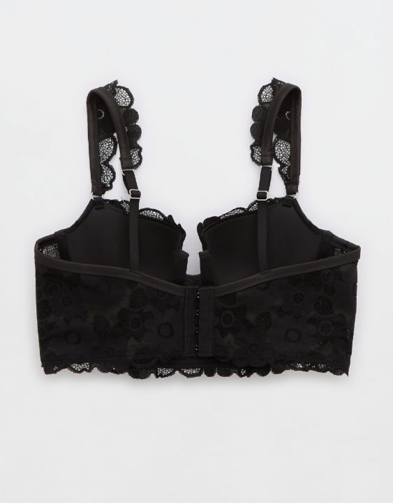 Aerie Show Off Balconette Real Lace Bras Black | TKG-697408