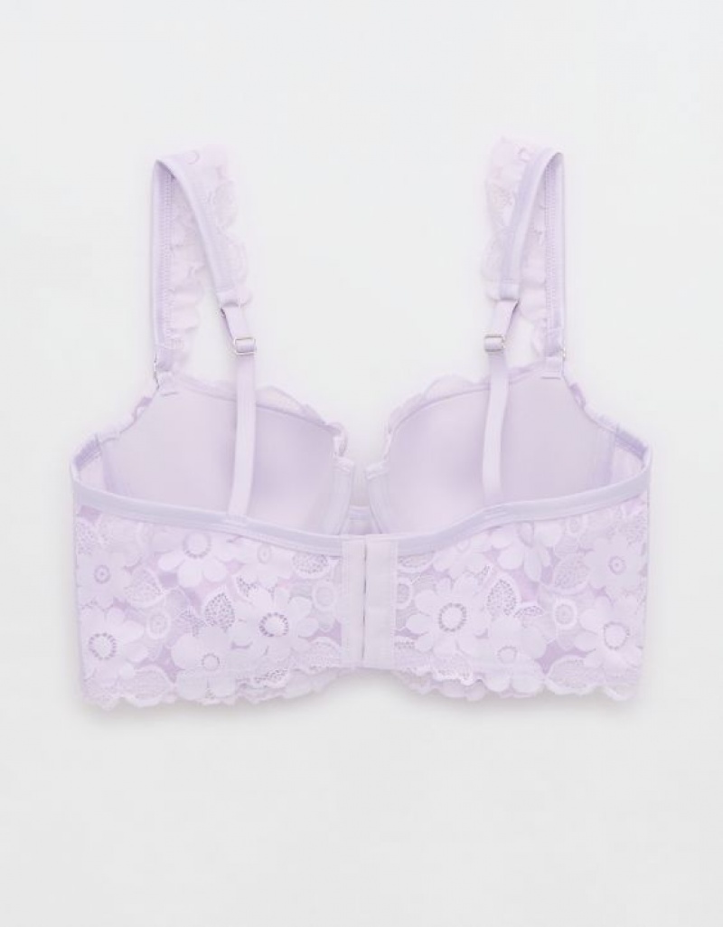 Aerie Show Off Balconette Real Lace Bras Lavender | FIJ-905281