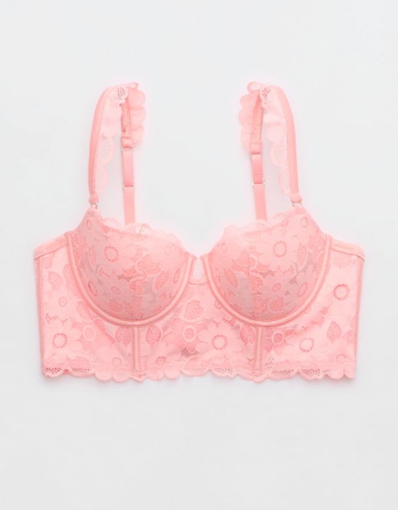 Aerie Show Off Balconette Real Lace Bras Pink | CSO-347690