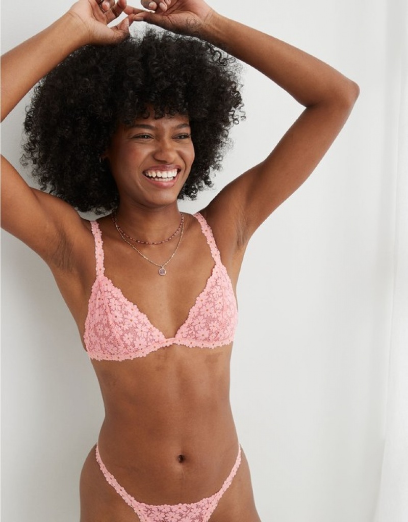 Aerie Show Off Daisy Lacelette Bras Pink | MFO-714536