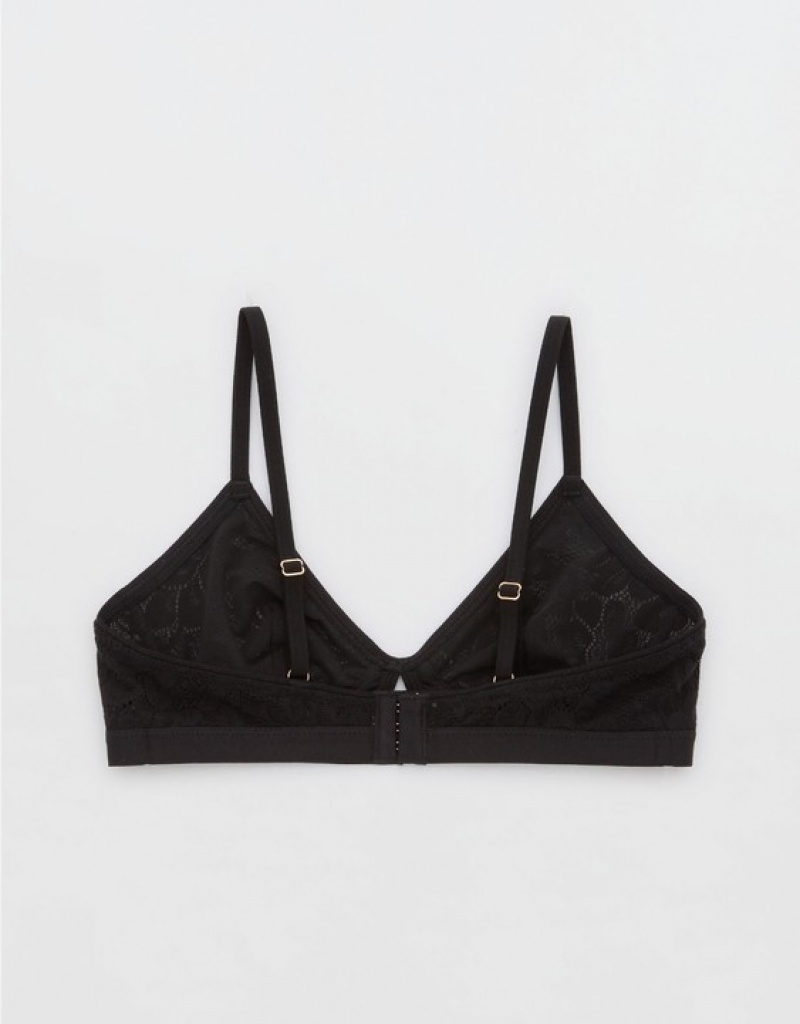 Aerie Show Off Lace Cut Outlette Bras Black | YLI-942751