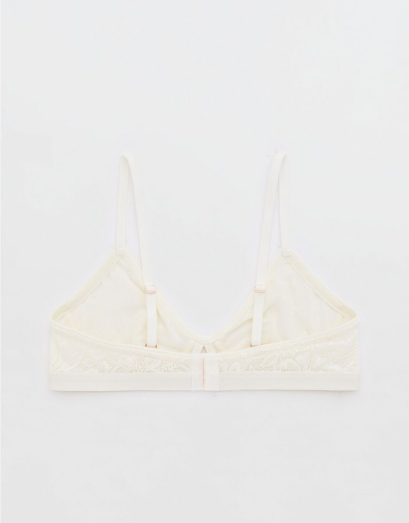 Aerie Show Off Lace Cut Outlette Bras White | KVI-609127