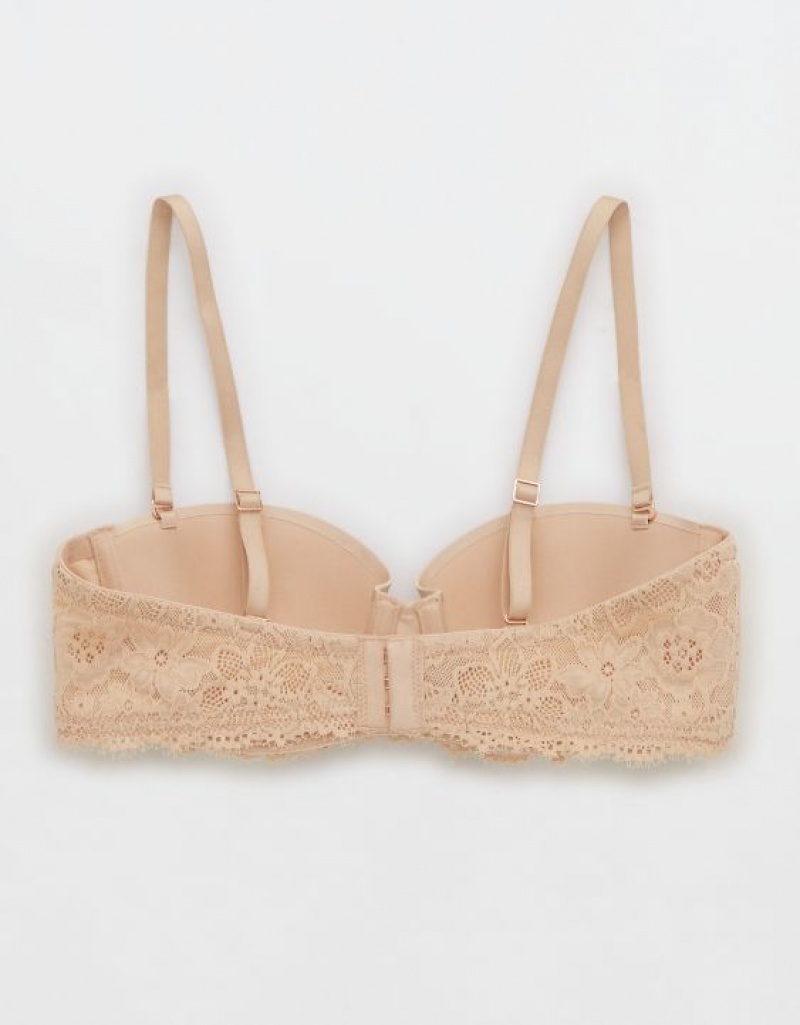 Aerie Show Off Strapless Push Up Bras Beige | FNU-910683