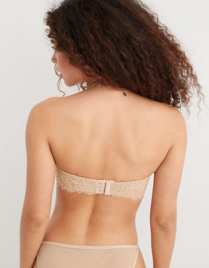 Aerie Show Off Strapless Push Up Bras Beige | FNU-910683