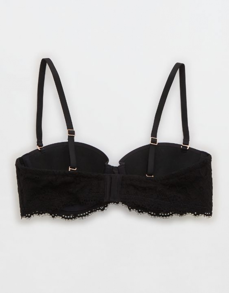 Aerie Show Off Strapless Push Up Bras Black | WYC-716023