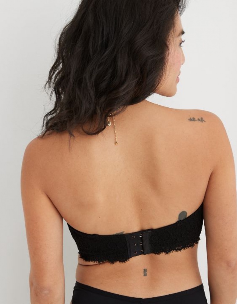 Aerie Show Off Strapless Push Up Bras Black | WYC-716023