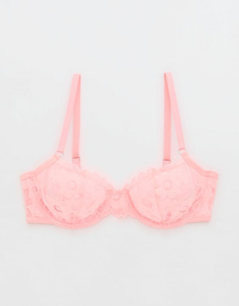 Aerie Show Off Unlined Real Lace Bras Pink | JYE-463571