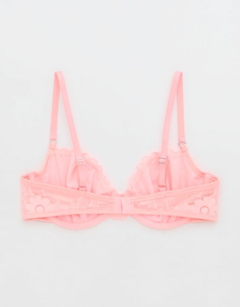 Aerie Show Off Unlined Real Lace Bras Pink | JYE-463571