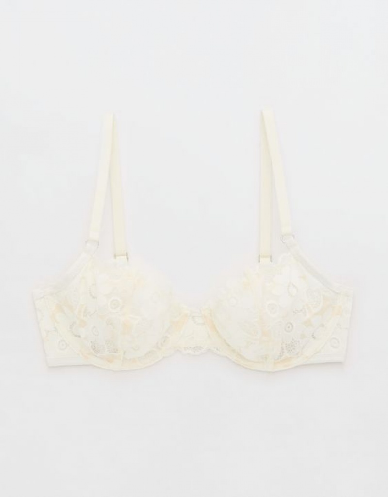 Aerie Show Off Unlined Real Lace Bras White | DIX-783615