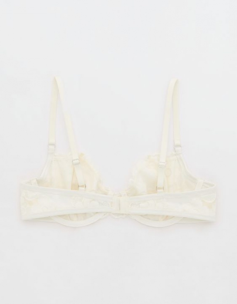 Aerie Show Off Unlined Real Lace Bras White | DIX-783615