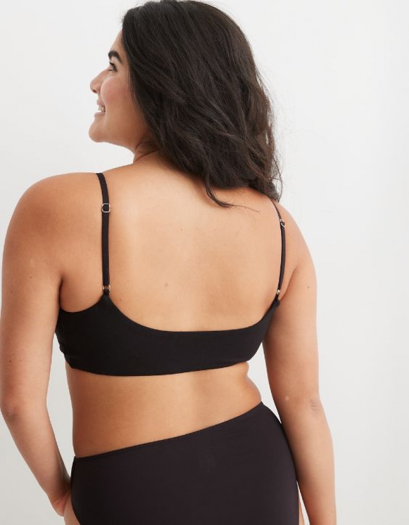 Aerie Slick Chicks Adaptive Lounge VELCRO®nd Fasteners Bras Black | EOU-258734