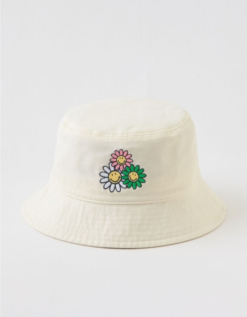 Aerie Smiley® Bucket Hats White | JQE-615923