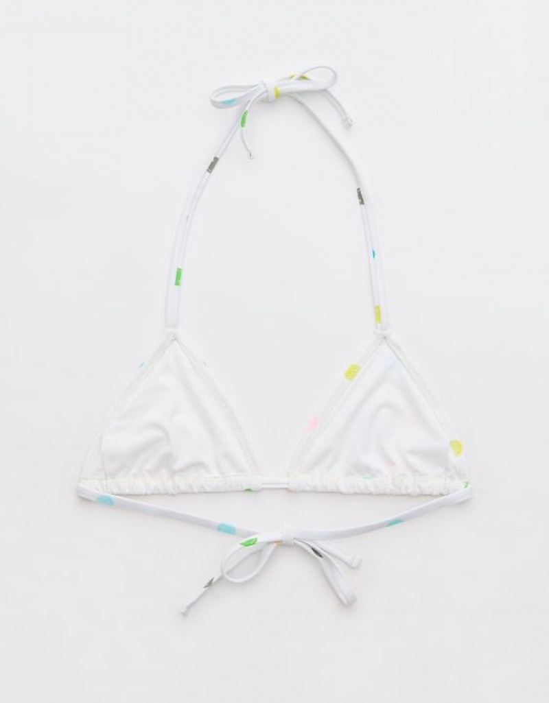 Aerie Smiley® String Triangle Bikini Top White | PLJ-958137