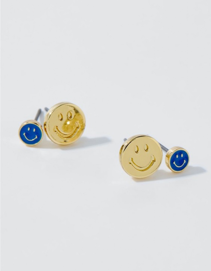 Aerie Smiley® Stud Earring Pack Jewelry Gold | BMD-529741