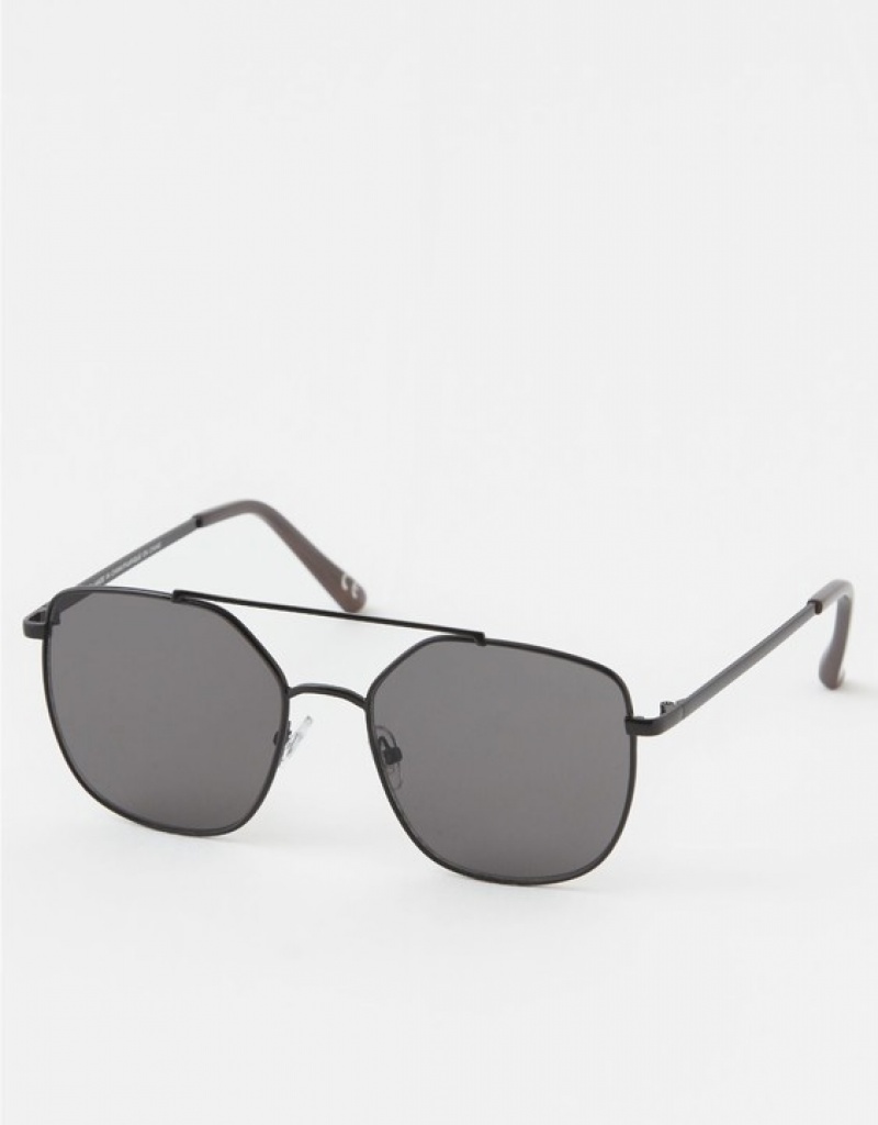 Aerie So Fly Angled Sunglasses Black | WBT-853690