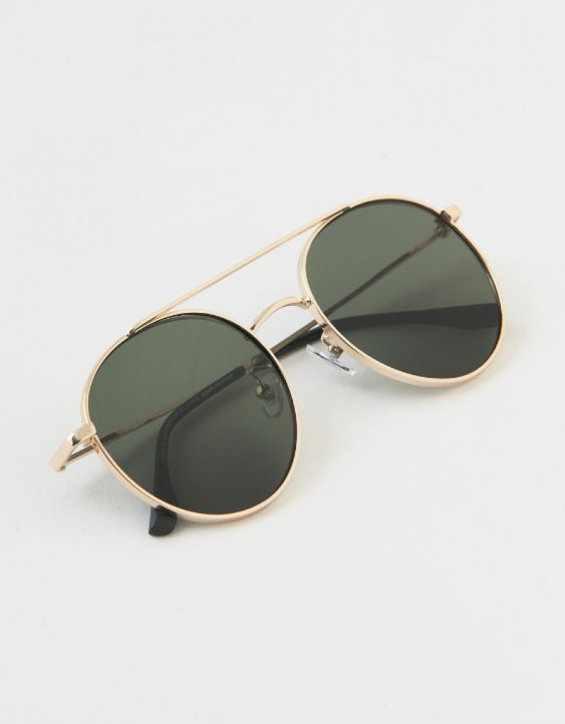 Aerie So Fly Sunglasses Gold | LRT-312865