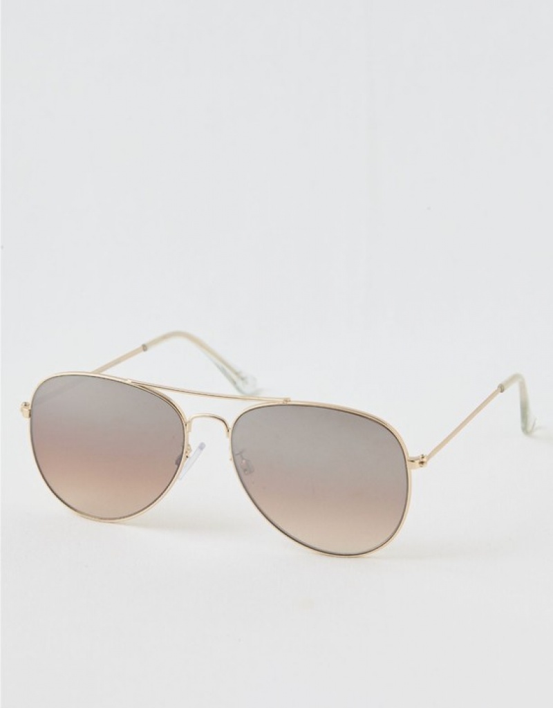 Aerie So Fly Sunglasses Gold | UYW-487952