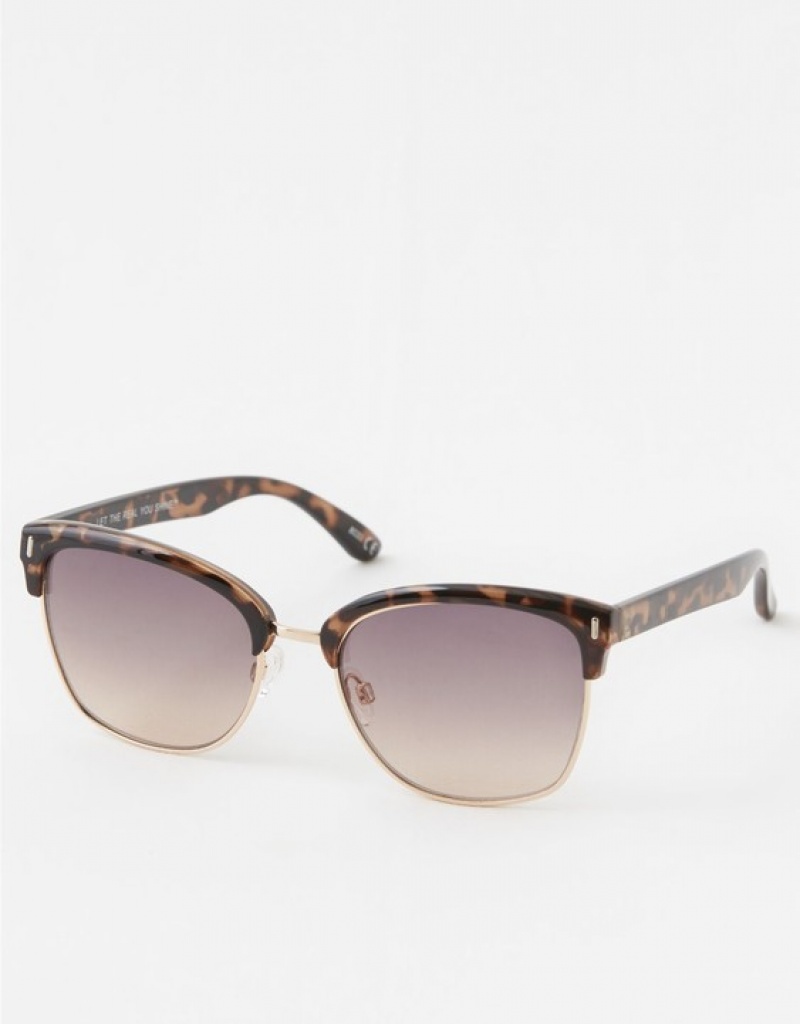 Aerie Squared Away Sunglasses Leopard | SHT-438567