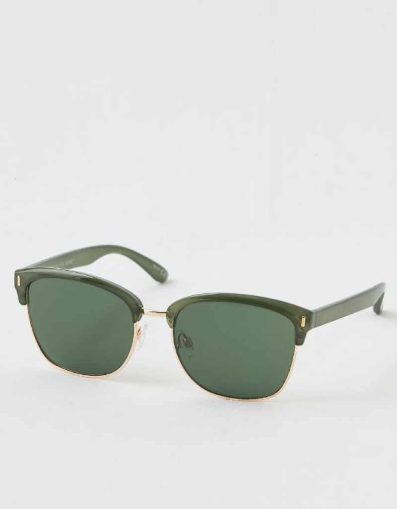 Aerie Squared Away Sunglasses Olive | SIN-612405