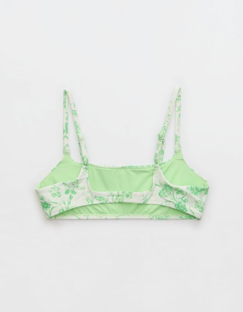 Aerie Straight Scoop Bikini Top Green | TXF-469183