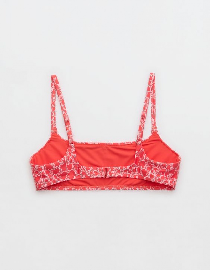 Aerie Straight Scoop Bikini Top Red | BVA-893506