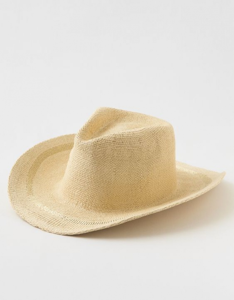 Aerie Straw Cowboy Hats Gold | DSE-490163