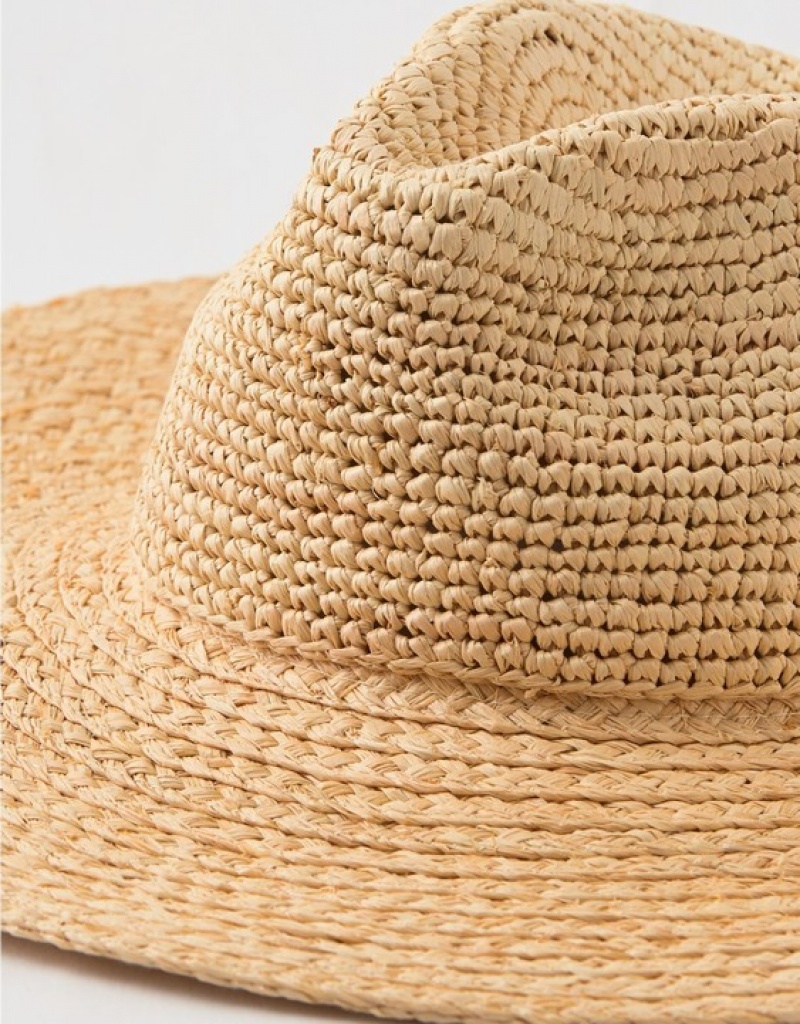 Aerie Straw Hats Beige | YAG-172093