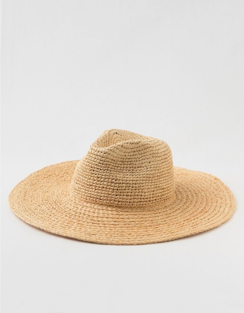 Aerie Straw Hats Beige | YAG-172093