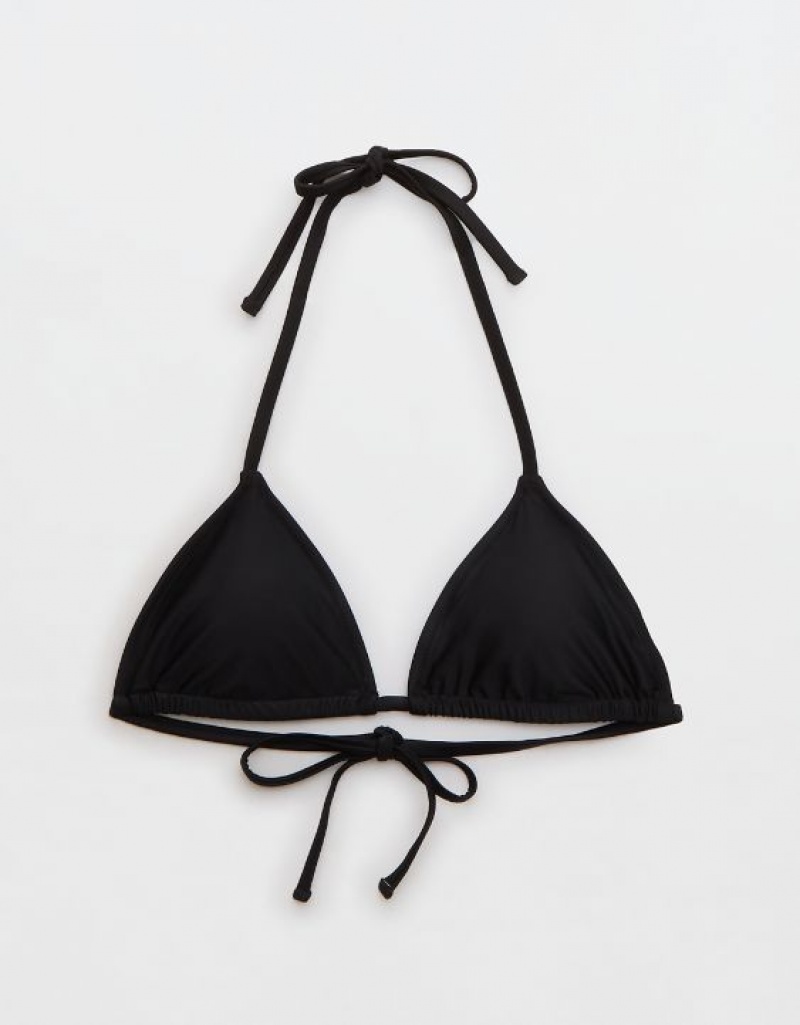 Aerie String Triangle Bikini Top Black | AZM-126398