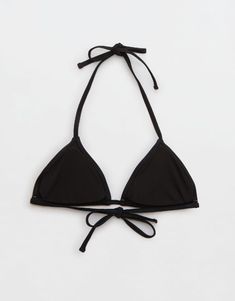 Aerie String Triangle Bikini Top Black | AZM-126398