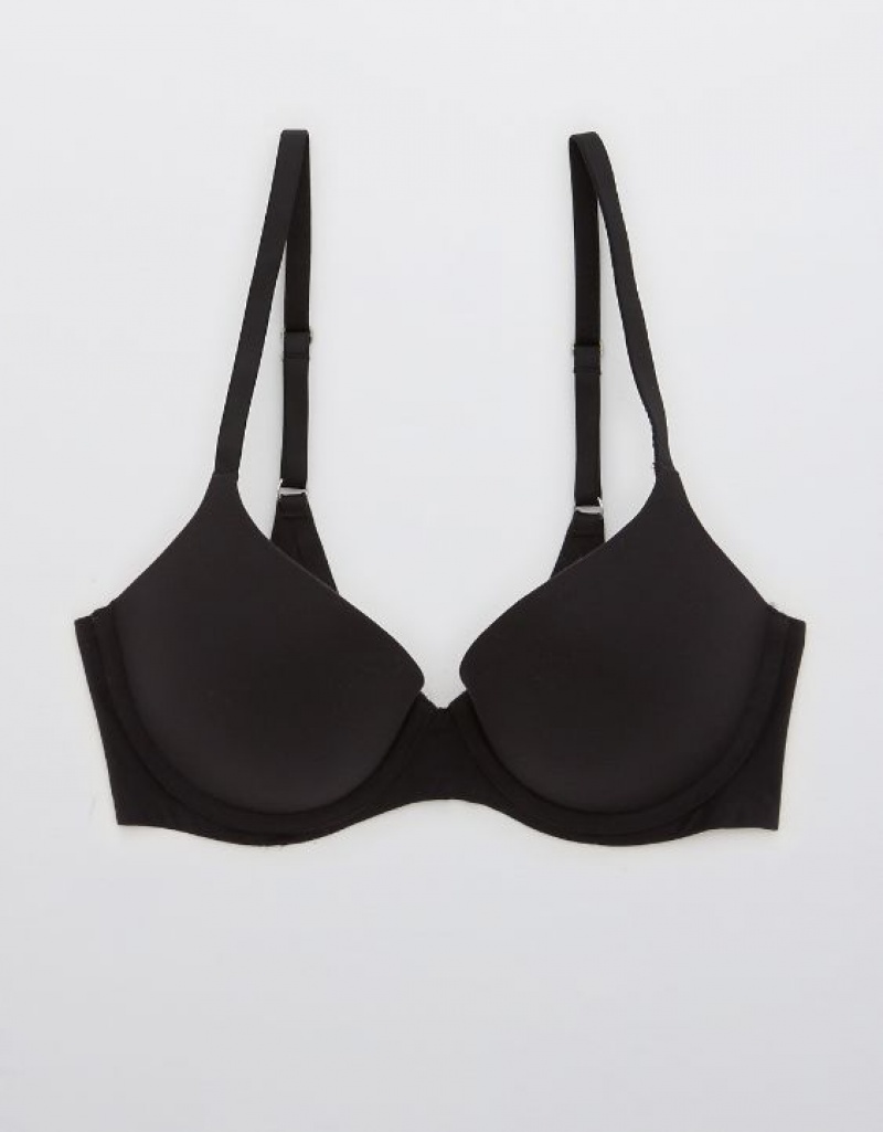 Aerie Sunnie Demi Push Up Bras Black | QGJ-168042