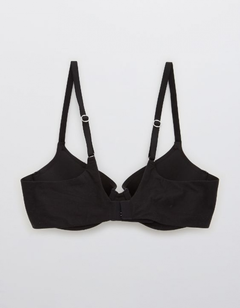 Aerie Sunnie Demi Push Up Bras Black | QGJ-168042