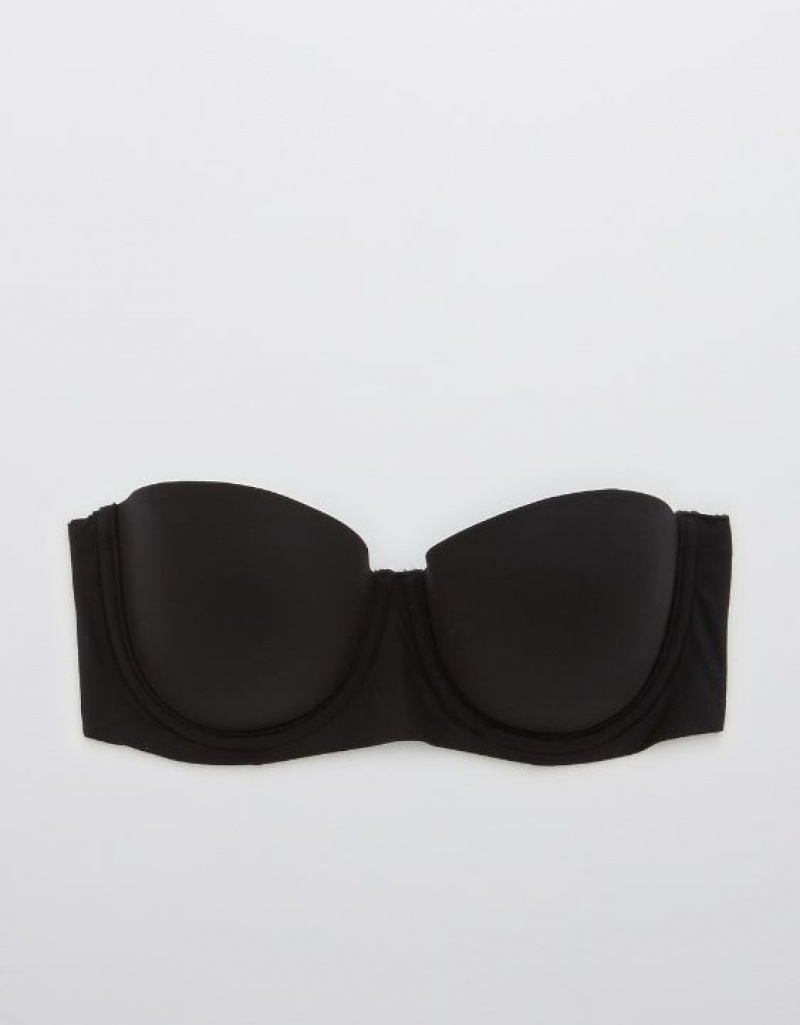 Aerie Sunnie Strapless Lightly Lined Bras Black | GNL-032685