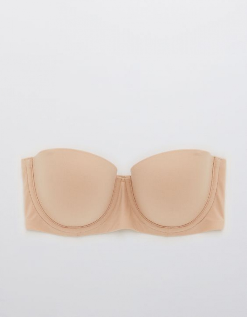 Aerie Sunnie Strapless Lightly Lined Bras Beige | QCL-291480