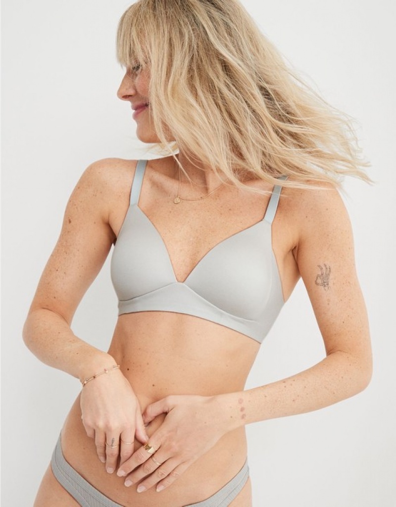 Aerie Sunnie Wireless Lightly Lined Bras Grey | XGN-829345