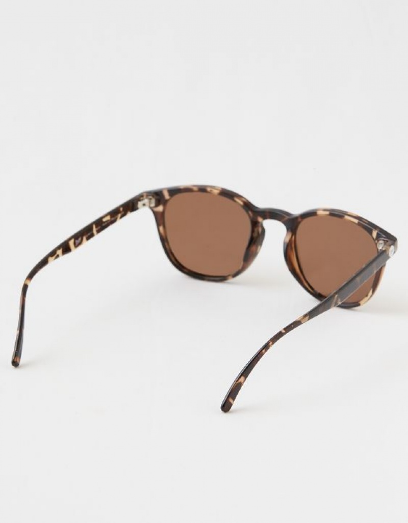 Aerie Sunski Yuba Tortoise Amber Sunglasses Brown | SLX-329654